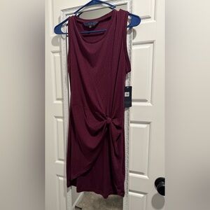 Rachel Zoe Sleeveless Knot-Front Dress in Wine